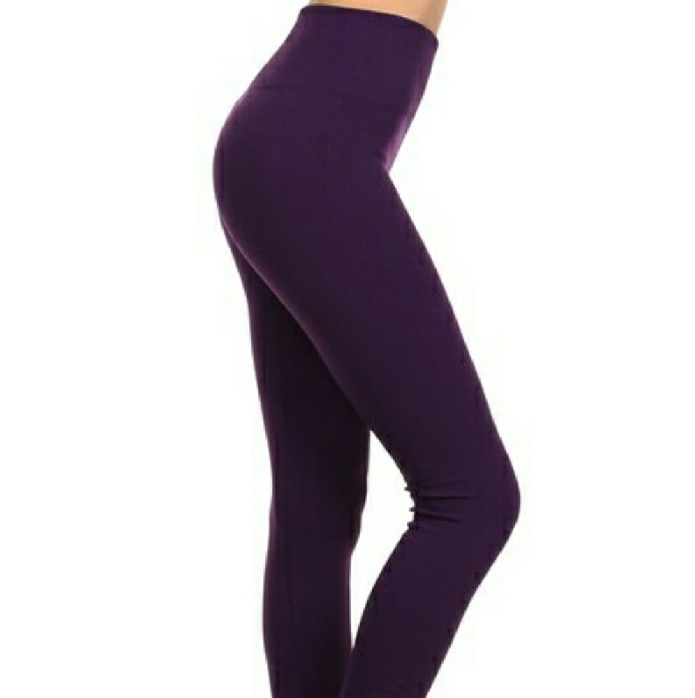Women highwaist  "FLEECES " Leggings purple